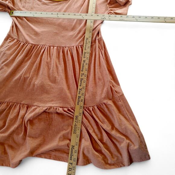 Matilda Jane Heart to Heart Homeroom Tiered Dress Fall Pockets Orange Womens S - Picture 6 of 6